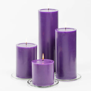 richland 4 x 6 purple pillar candles set of 6