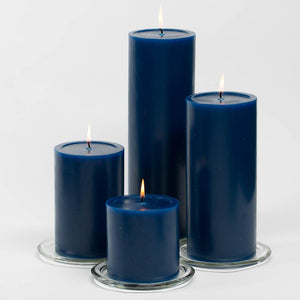 richland 4 x 12 navy blue pillar candle set of 6
