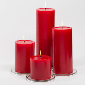 Richland 4" x 12" Red Pillar Candle Set of 6