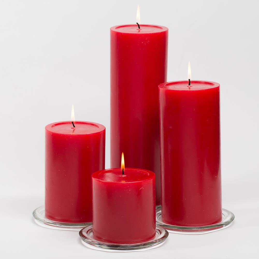Richland 4" x 4" Red Pillar Candles Set of 6