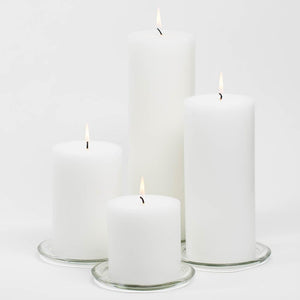 richland 4 x 4 white pillar candles set of 6