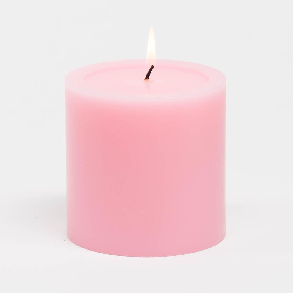 richland 4 x 4 pink pillar candles set of 6