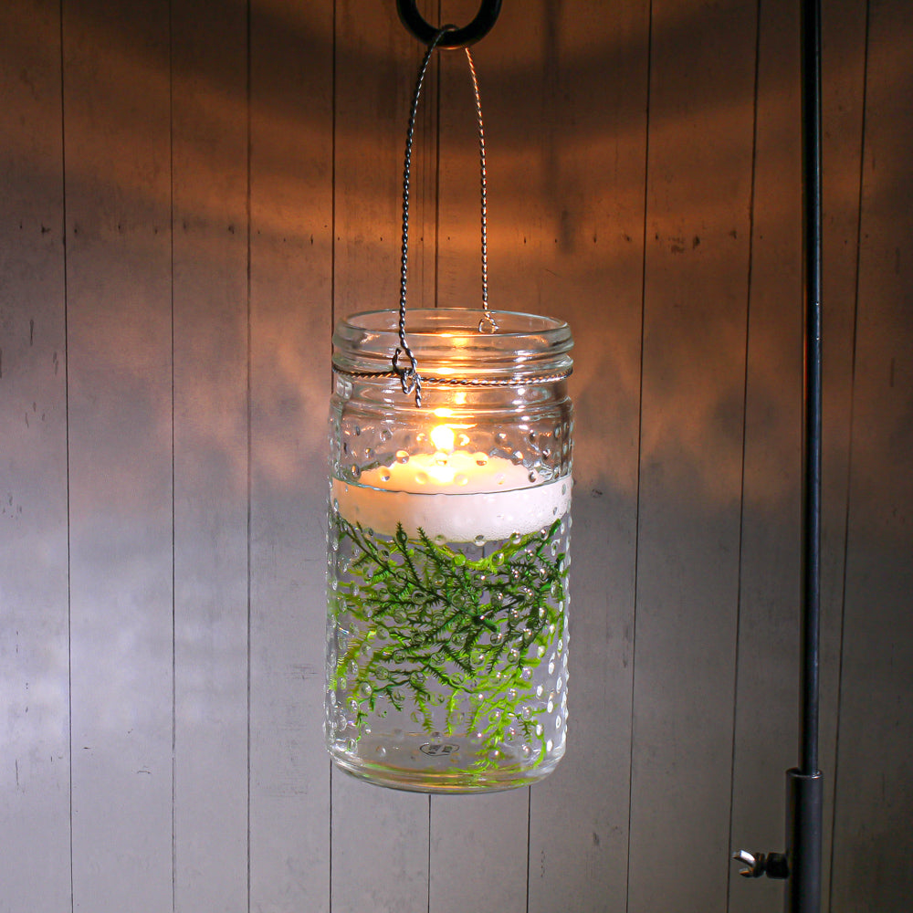 Eastland 7.5" Hanging Dotted Glass Jar with Handle 