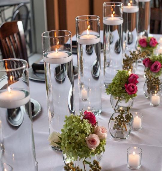 White Rose Floating Flower Candles - Wedding
