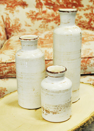 Richland Farmhouse White Ceramic Vase 5"