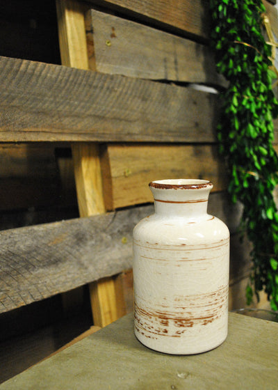Richland Farmhouse White Ceramic Vase 5" - thumbnail number 4