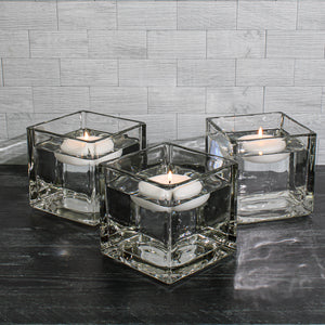 Richland Square Glass Cube Vase 5" Set of 12