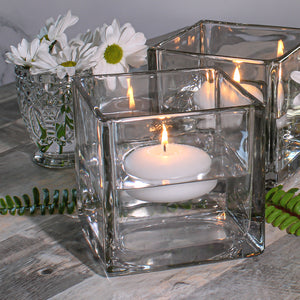 Richland Square Glass Cube Vase Set of 3 (4"/5"/6")