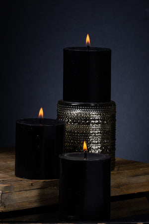 Richland Pillar Candle 3"x3" Black