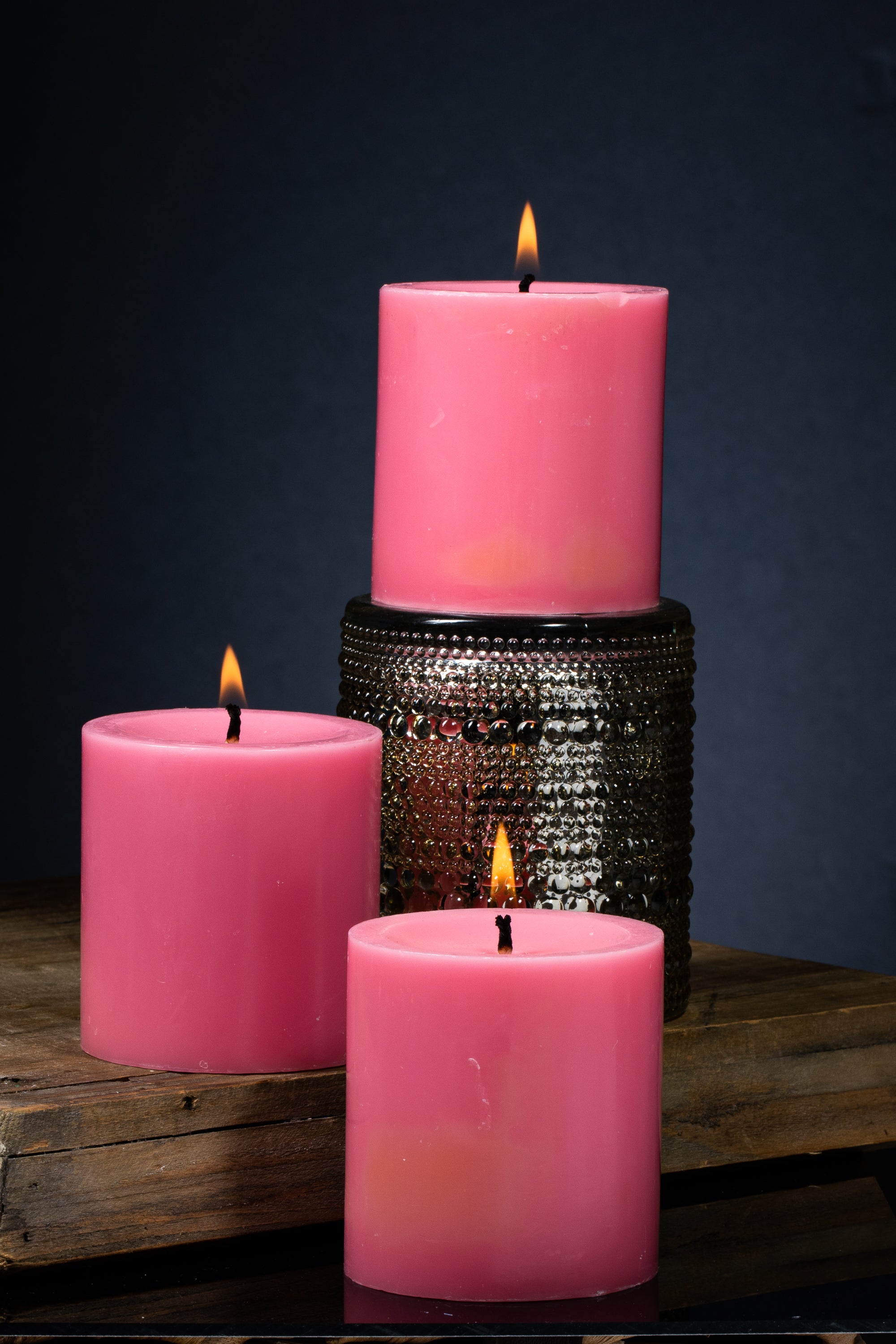Richland Pillar Candles 3"x3" Pink Set of 24