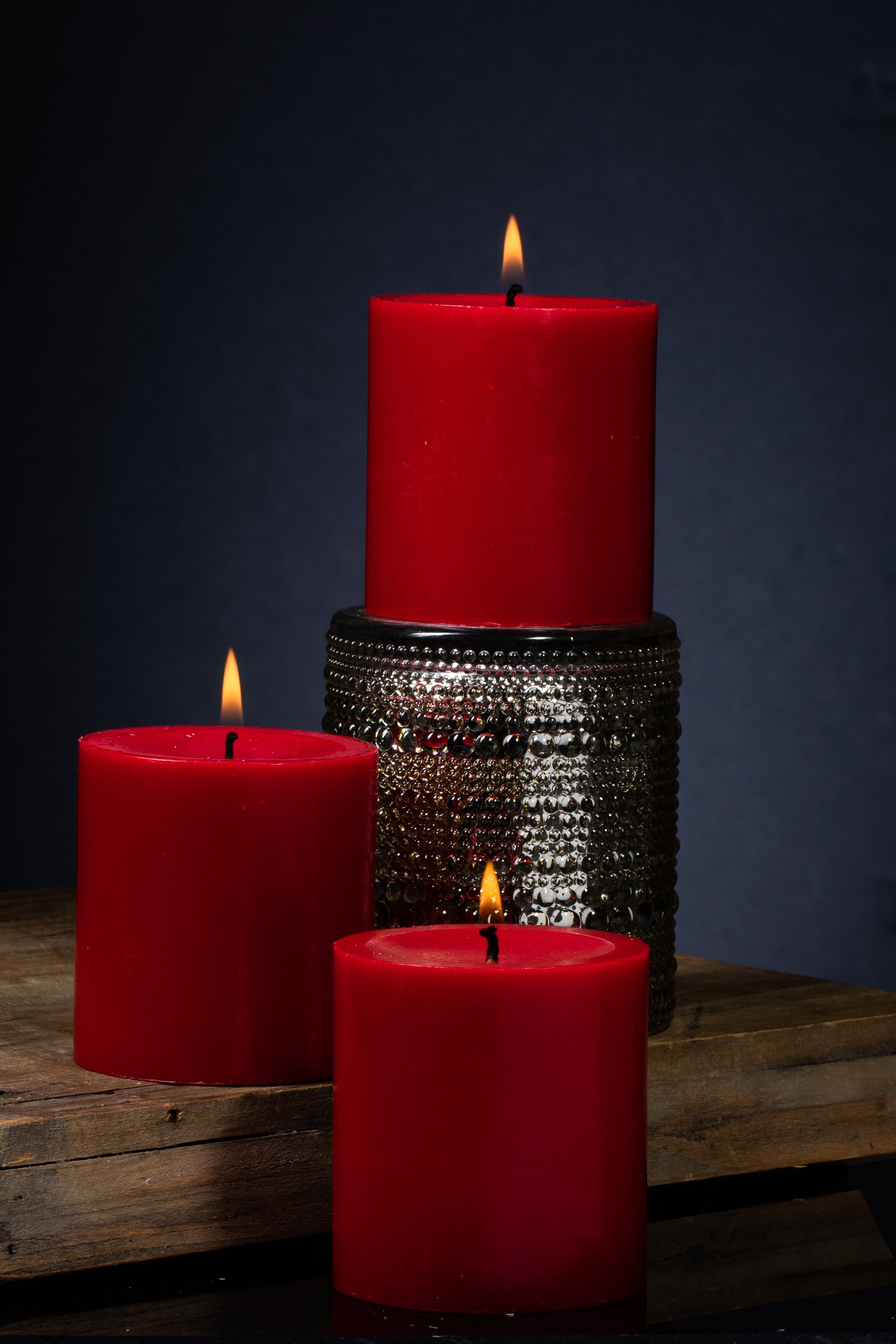 Richland Pillar Candles 3"x3" Red Set of 48