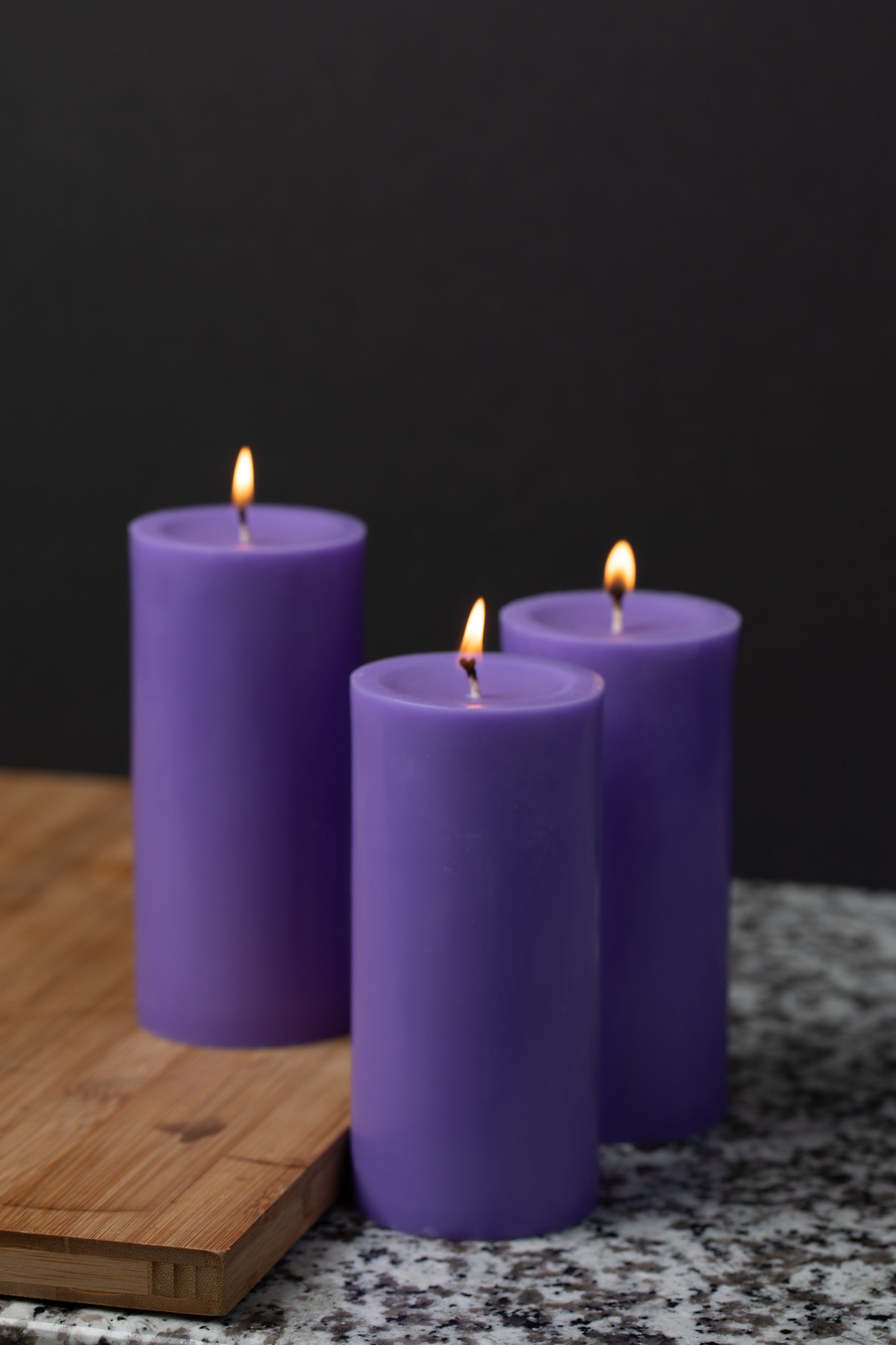Richland Pillar Candles 3"x6" Lavender Set of 24