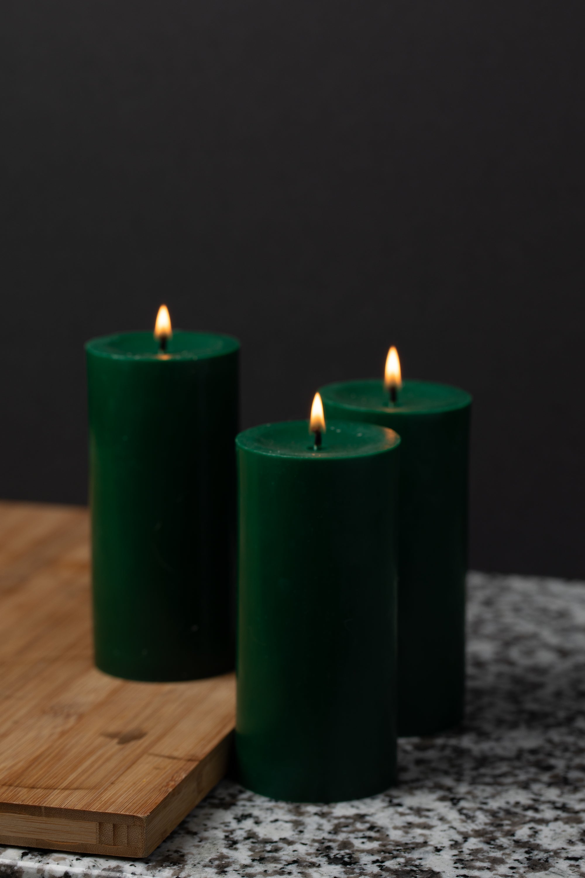 richland pillar candles 3 x6 dark green set of 12