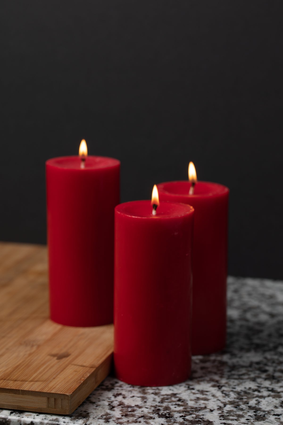 Richland Pillar Candle 3"x6" Red Quick Candles