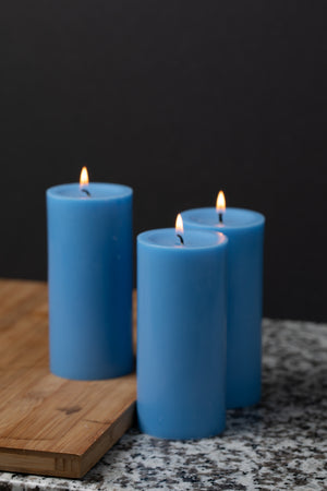 Richland Pillar Candle 3"x6" Light Blue