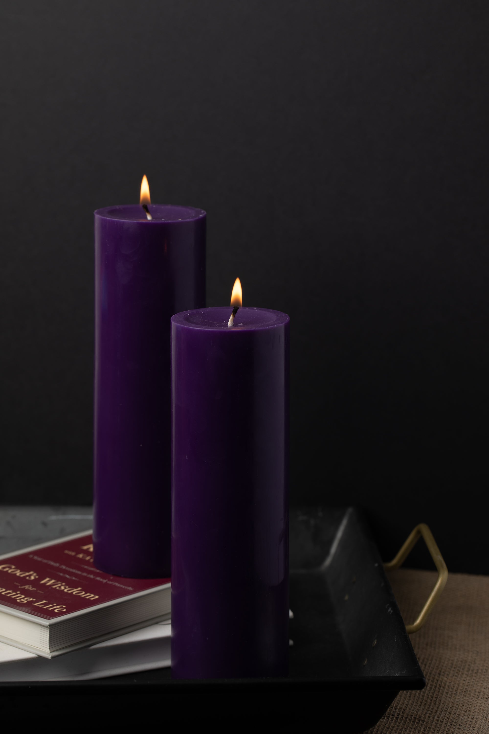 Richland Pillar Candles 3"x9" Purple Set of 24
