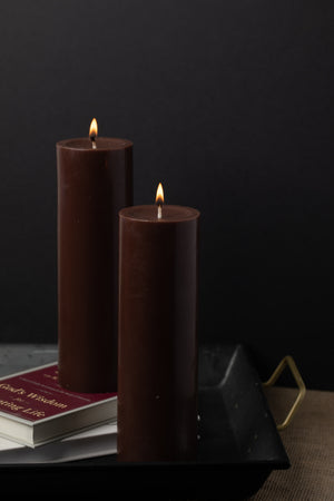 Richland Pillar Candle 3"x9" Brown