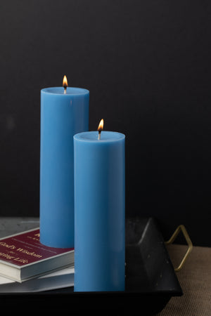 Richland Pillar Candle 3"x9" Light Blue