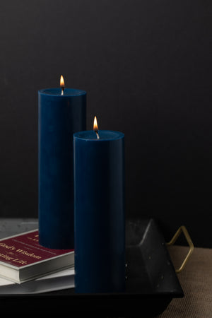 Richland Pillar Candle 3"x9" Navy Blue