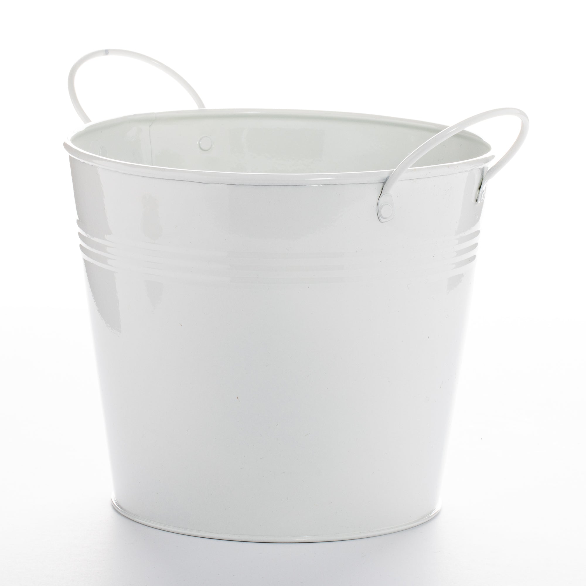 White Metal Buckets - Bucket Outlet