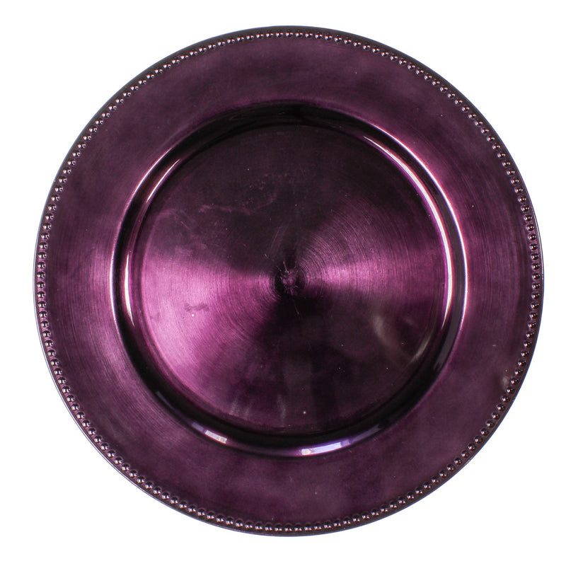 Richland Beaded Charger Plate 13" Eggplant - thumbnail number 1