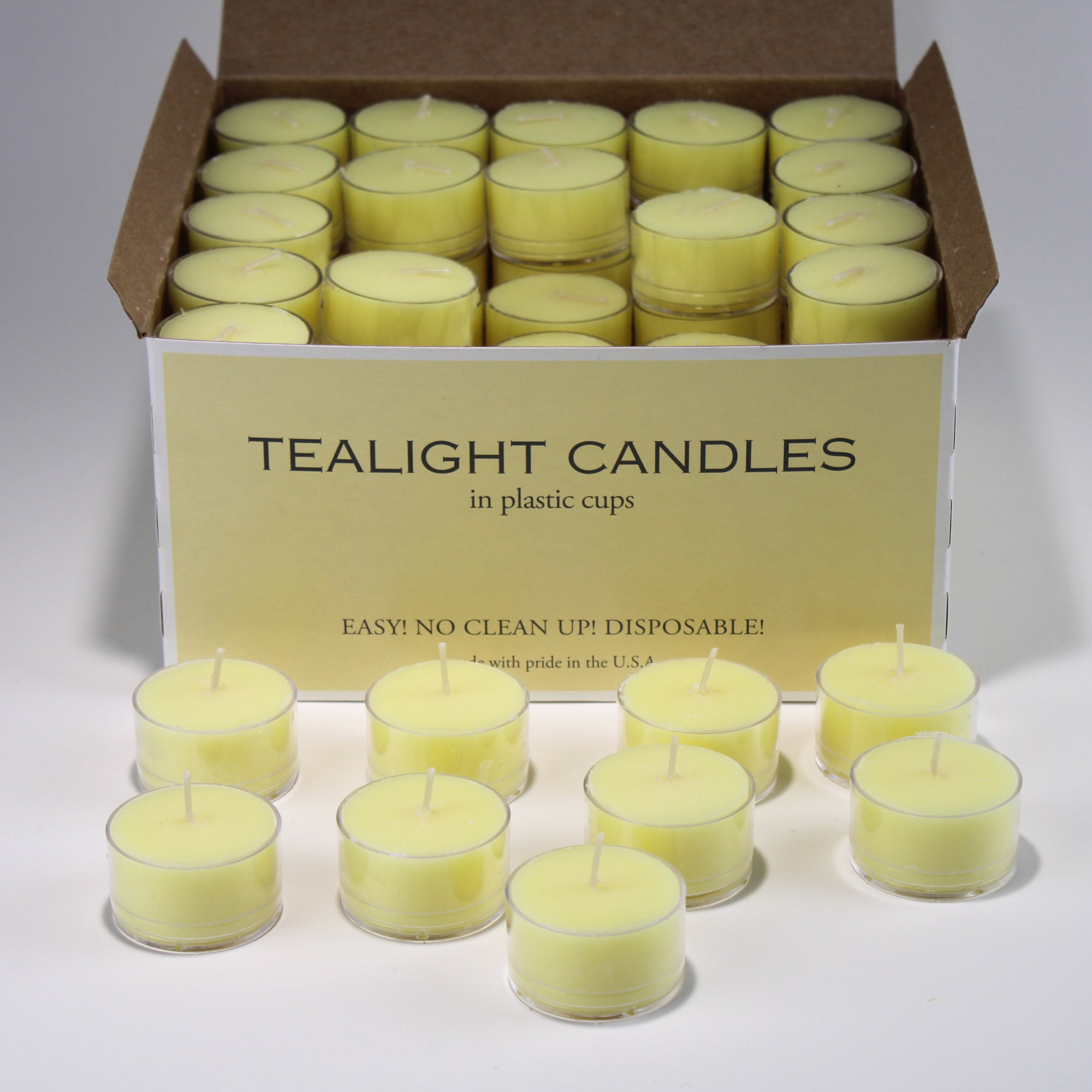 Richland Clear Cup Extended Burn Tealight Candles Light Yellow Unscented Set of 100