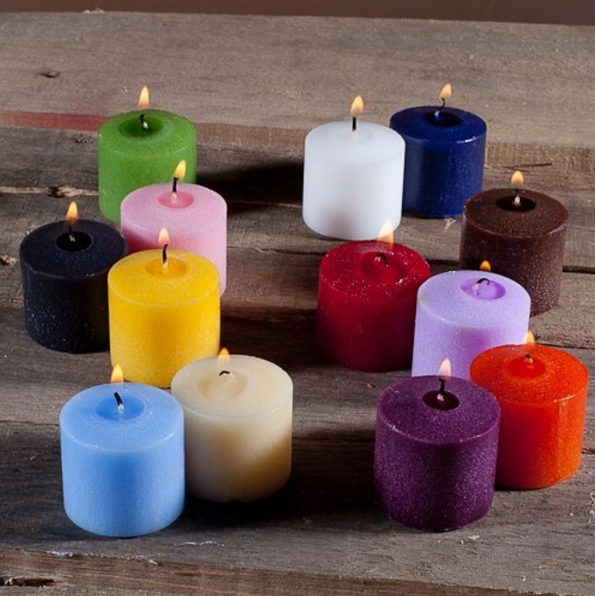 set of 144 assorted 10 hour scented richland votive candles