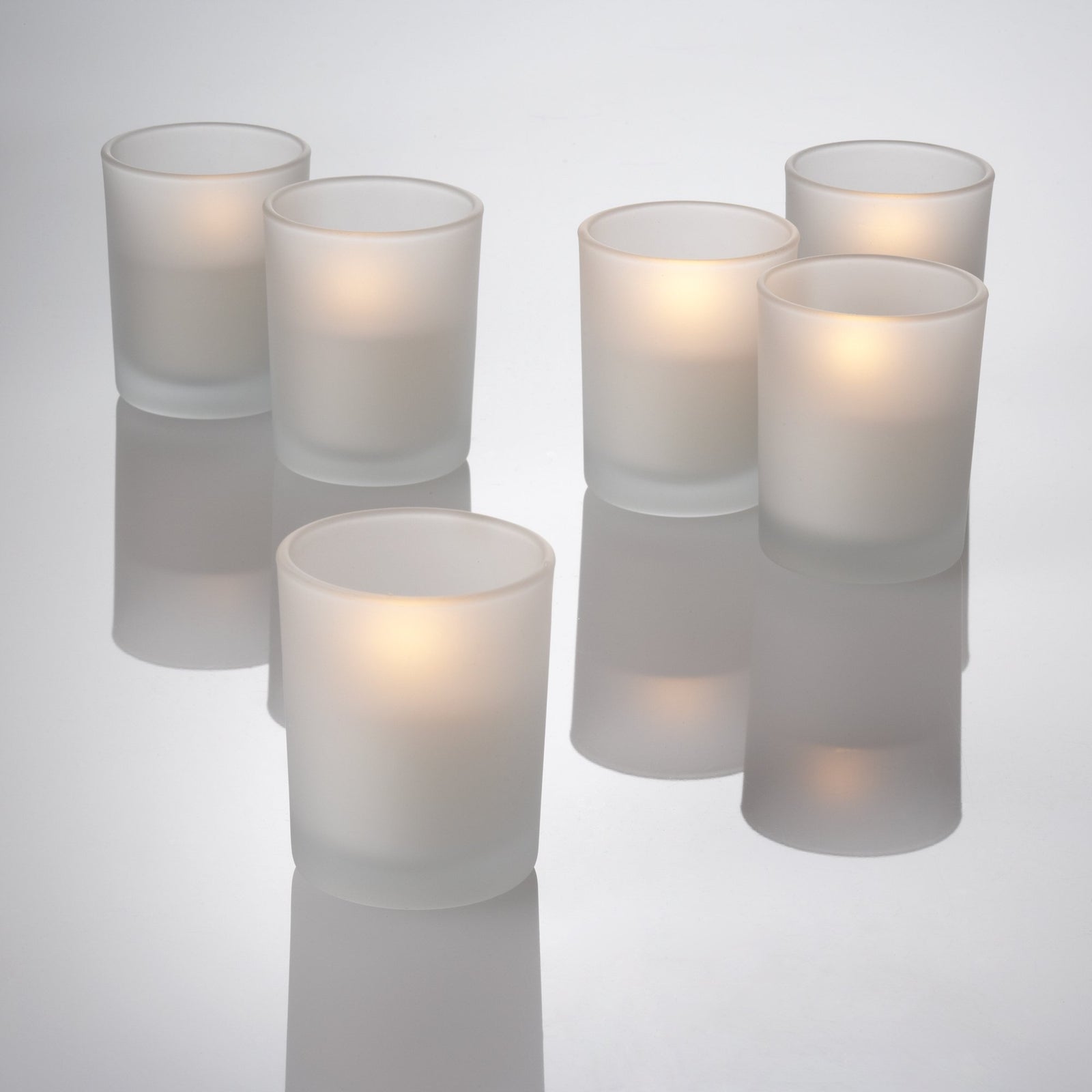 Frosted Glass Jar Candleholders