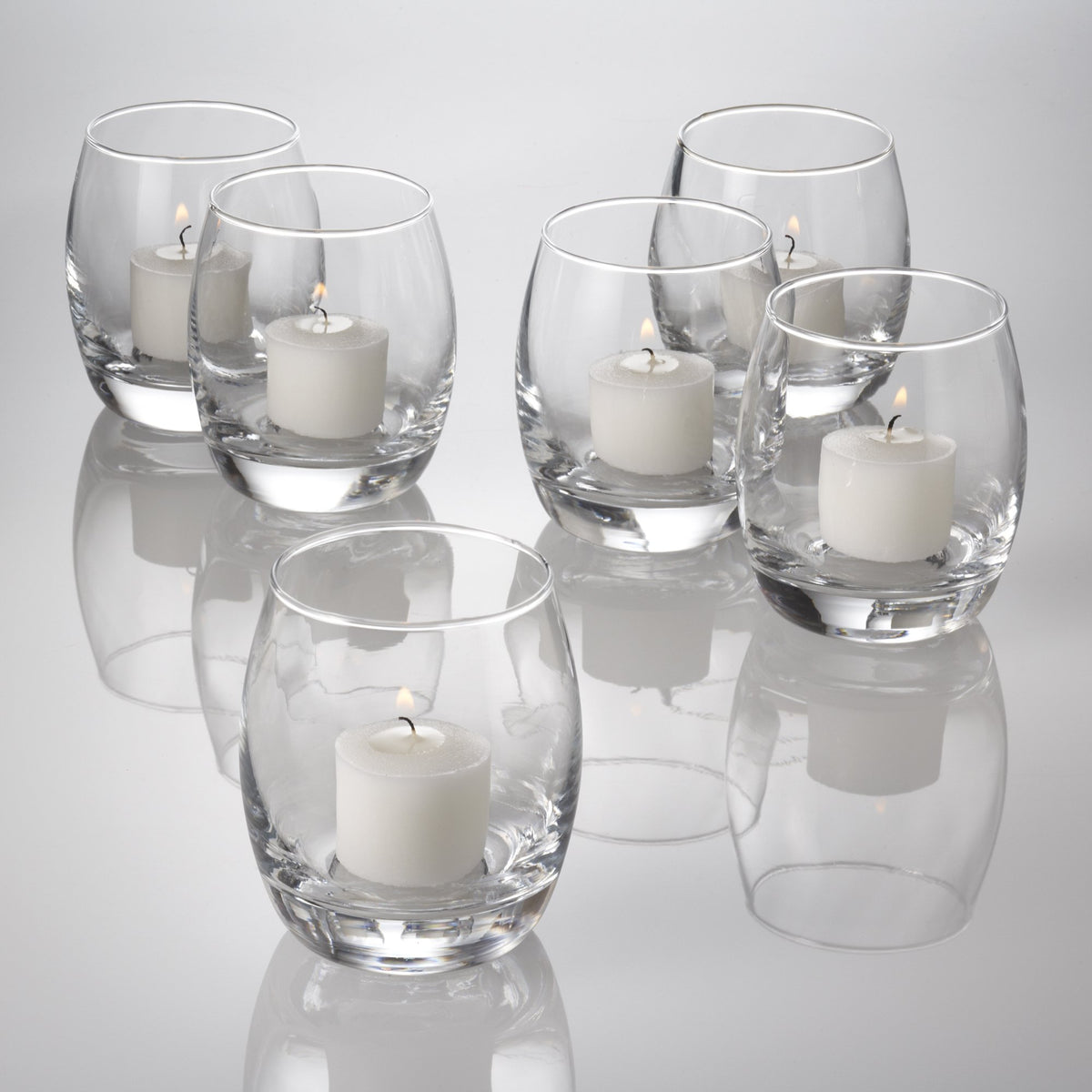 My Swanky Home Recycled Glass Hurricane Votive Candle Holder Set Of Three - Rustic Metal Insert