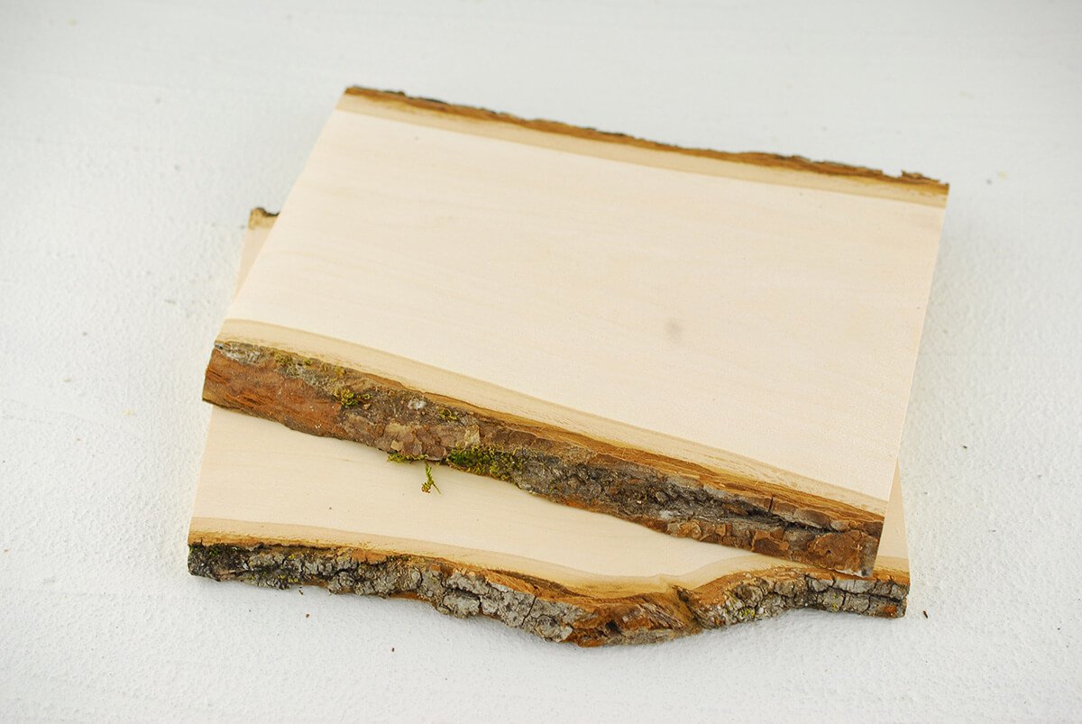 Large Basswood Slab with Bark 11-18 Natural