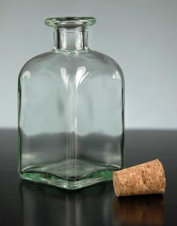 roma glass rectangle bottle with cork 3 4 oz