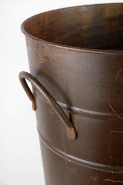 22" Brown Rust French Flower Market Bucket  with Handles 22x10