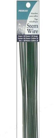 20 Gauge Floral Stem Wire - Cloth Covered - Green