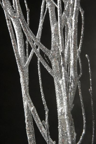 Birch Tree Branch Bundle Sequin Silver Sparkle 43"-48"