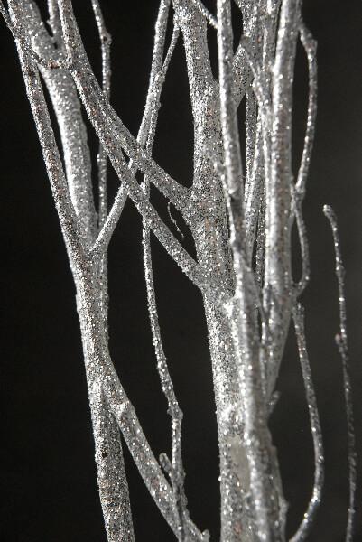 birch tree branches silver sequin sparkle 54