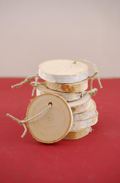 Birch Round Hanging Tags Natural (Pack of 8)