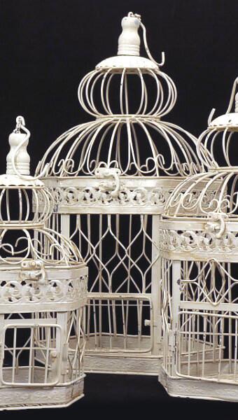 Vintage Victorian Wood & Metal Bird Cage