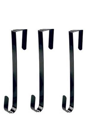 3 Black Metal Wreath Hanger Over the Door, 12 Inch - thumbnail number 1