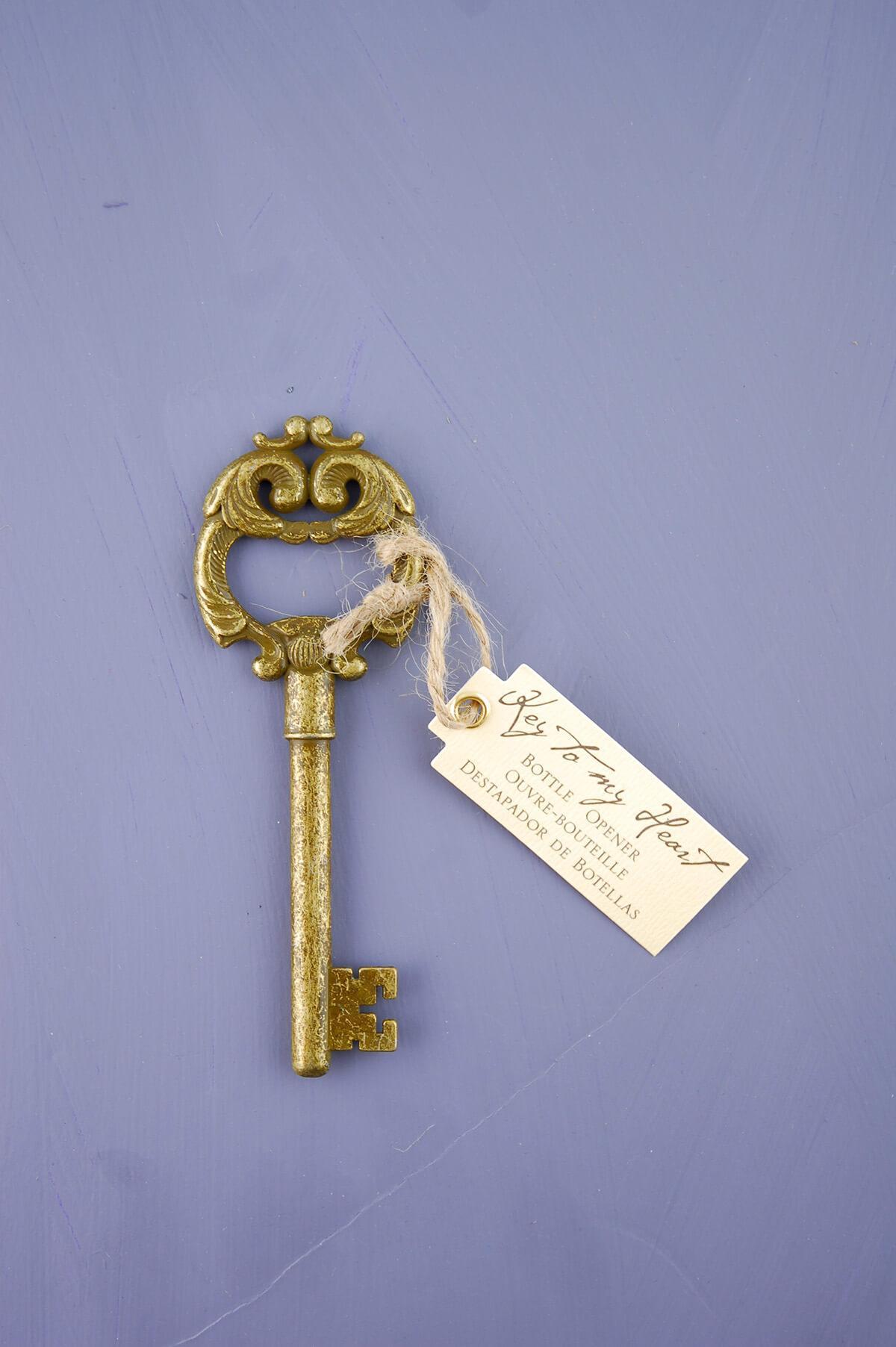 key to my heart bottle opener antique key wedding favors