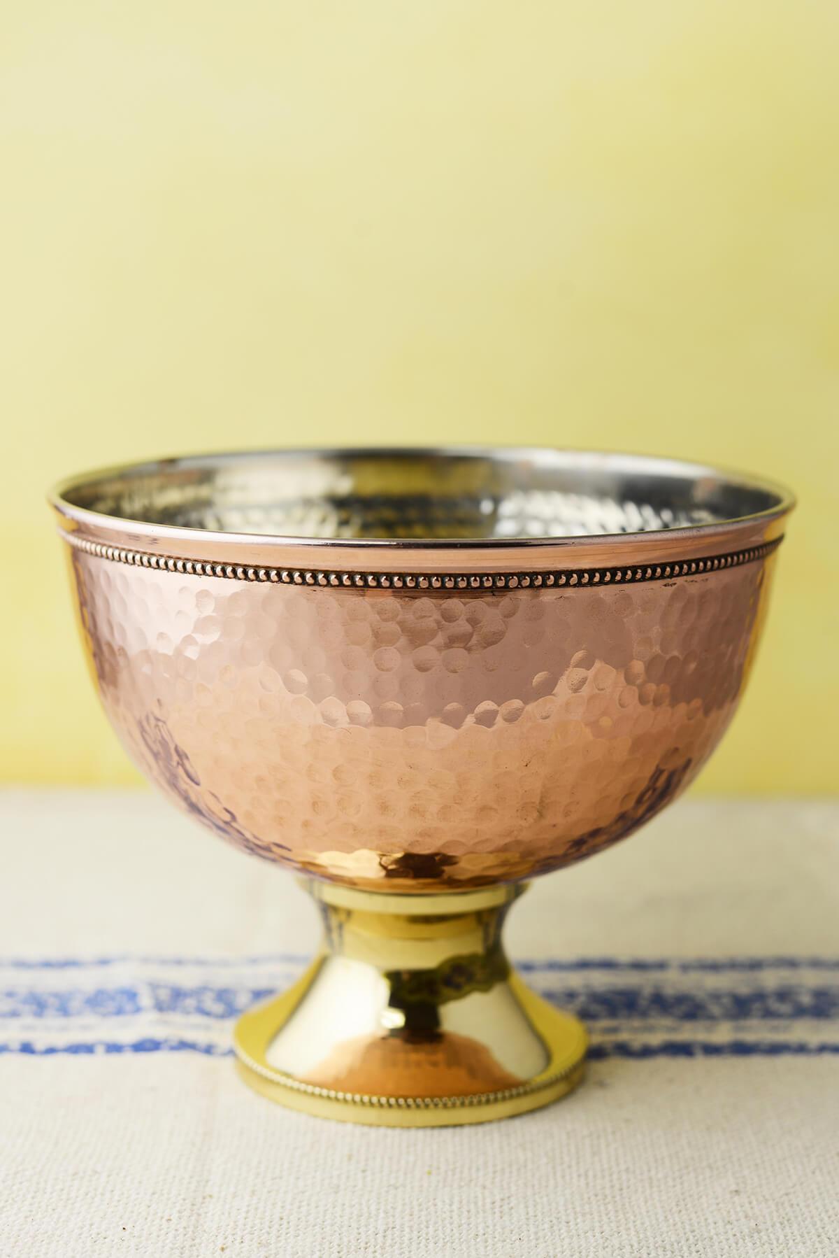 Copper Pedestal Bowl 7"