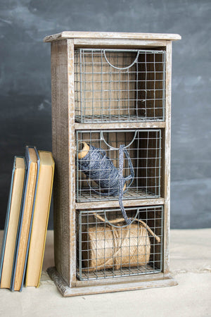 Tabletop Storage  with 3 Wire Baskets 14"
