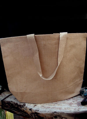 large 24 burlap tote bag cotton lining