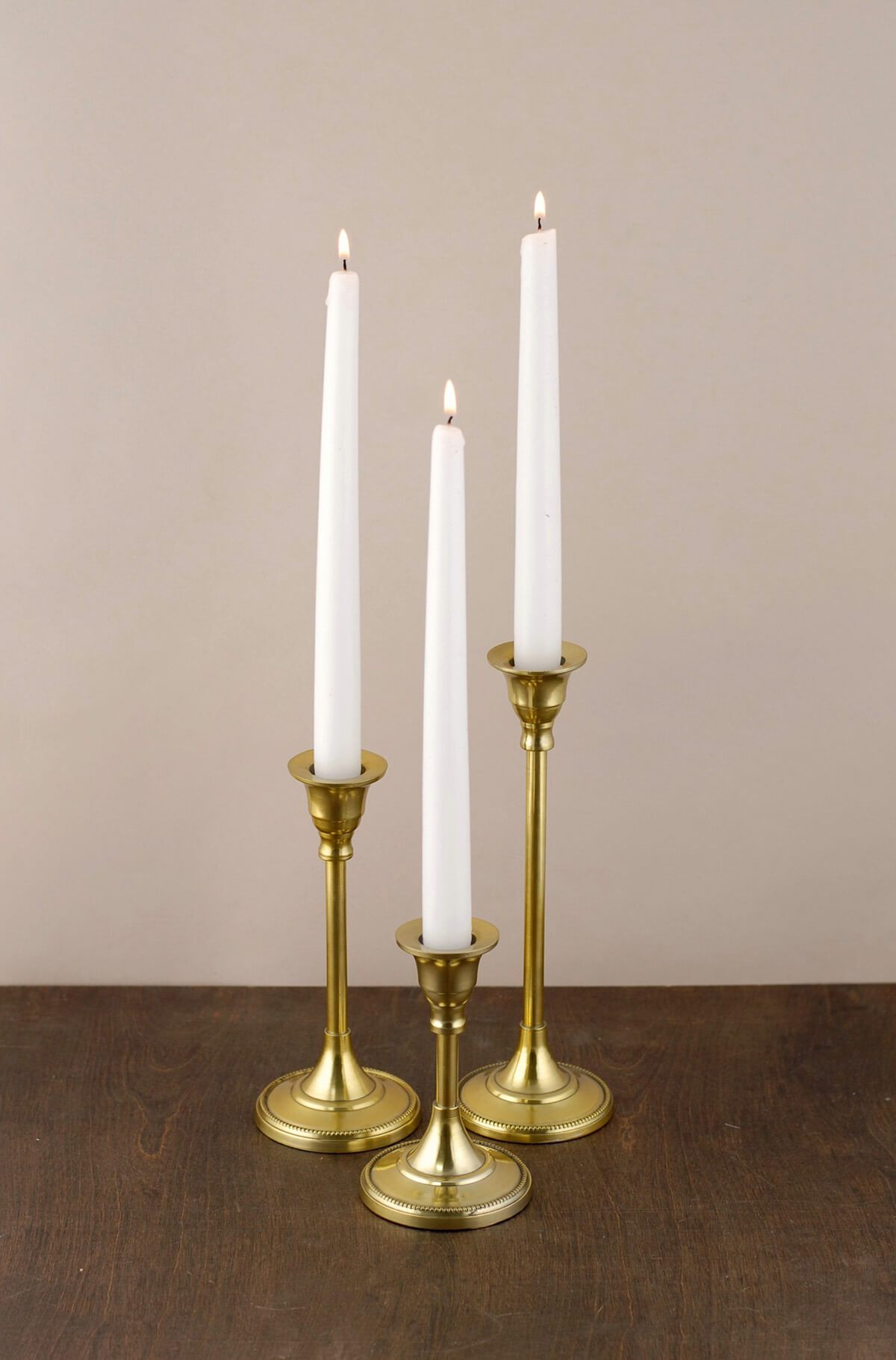 Taper Candlestick Gold 7in - Quick Candles