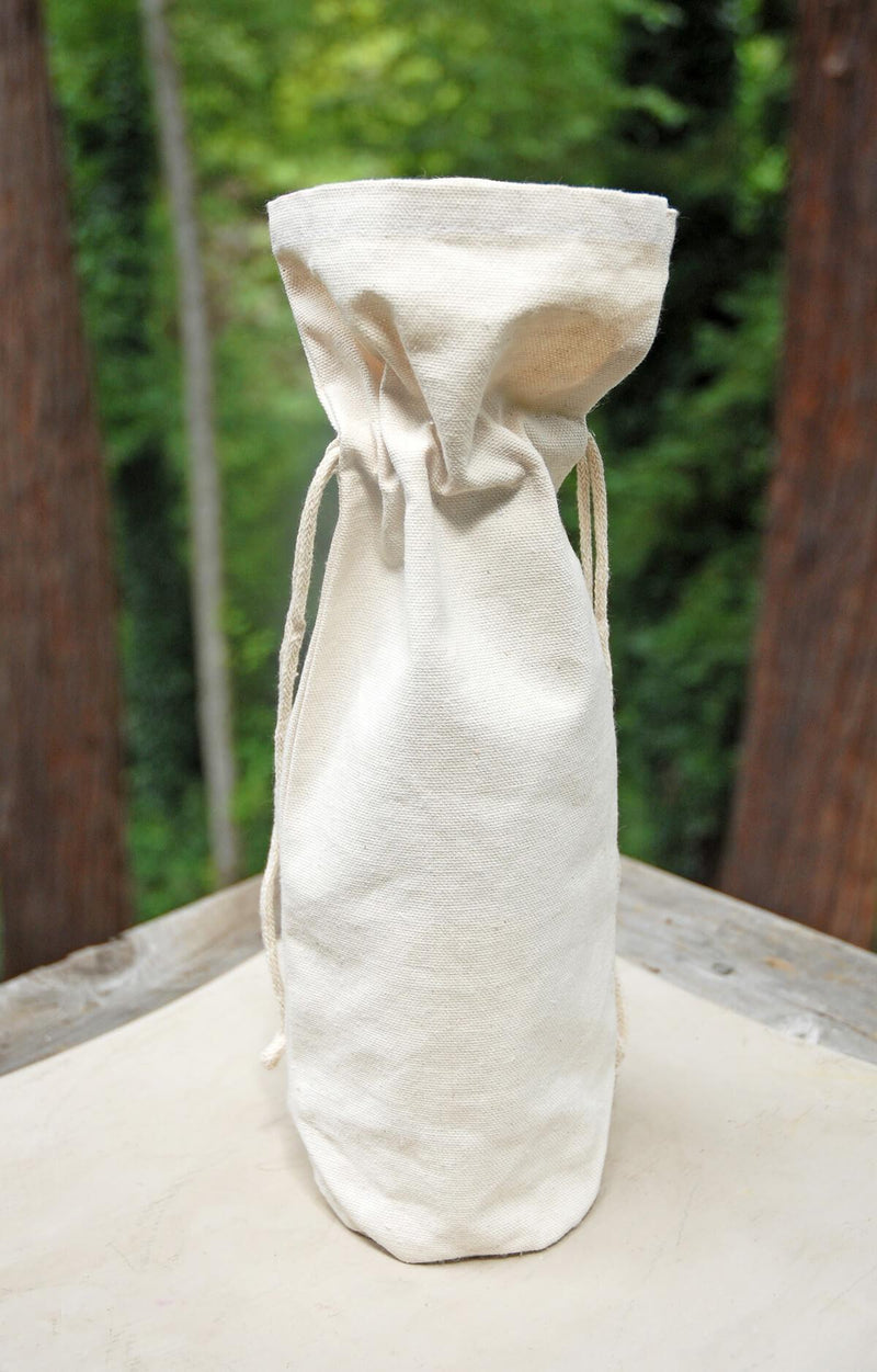canvas wine bottle gift bags set of 5 - thumbnail number 1