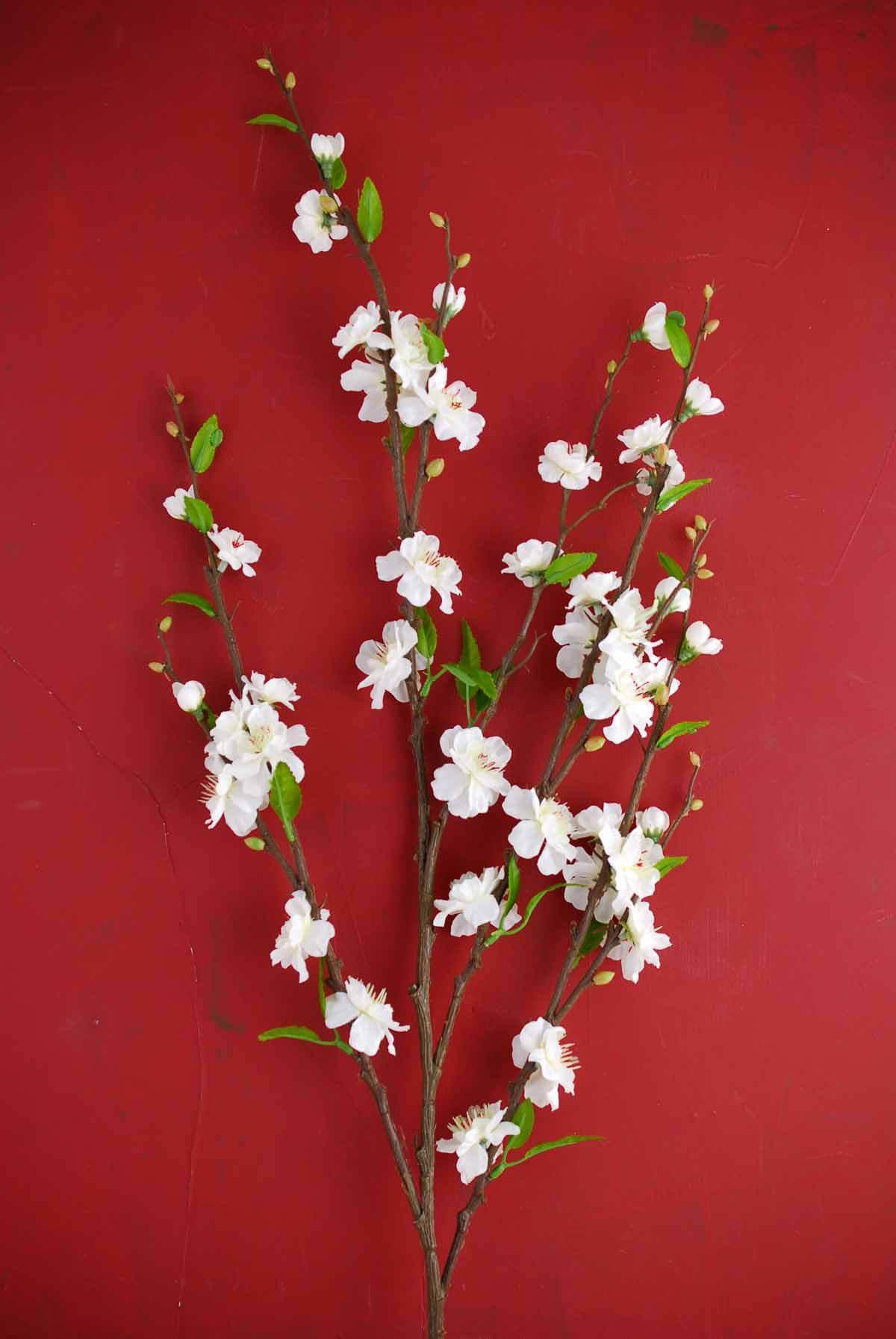 4 Branches Artificial Cherry Blossom Branches Flowers Stems Silk Tall Fake  Cherry Blossom Flower Arrangements for Home Wedding Decoration (39 Inch)