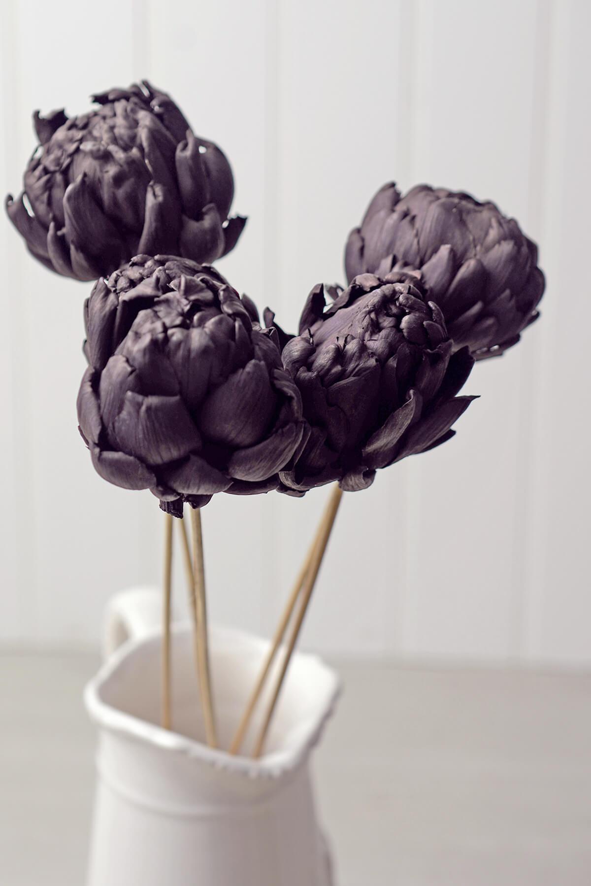 dried chico choke pod stems x5 dark purple