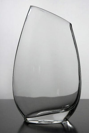 Slanted Rim Glass Vase 10 in.