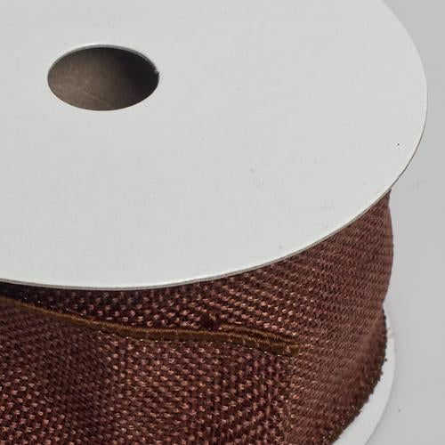 richland burlap ribbon with wire copper brown 2 5 x 10 yards