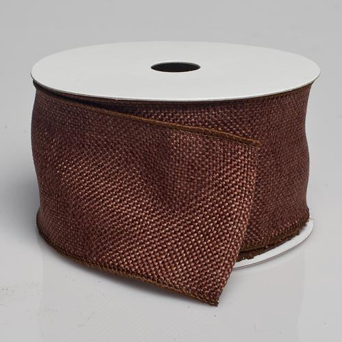 richland burlap ribbon with wire copper brown 2 5 x 10 yards