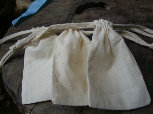 12 cotton drawstring bag 3x5